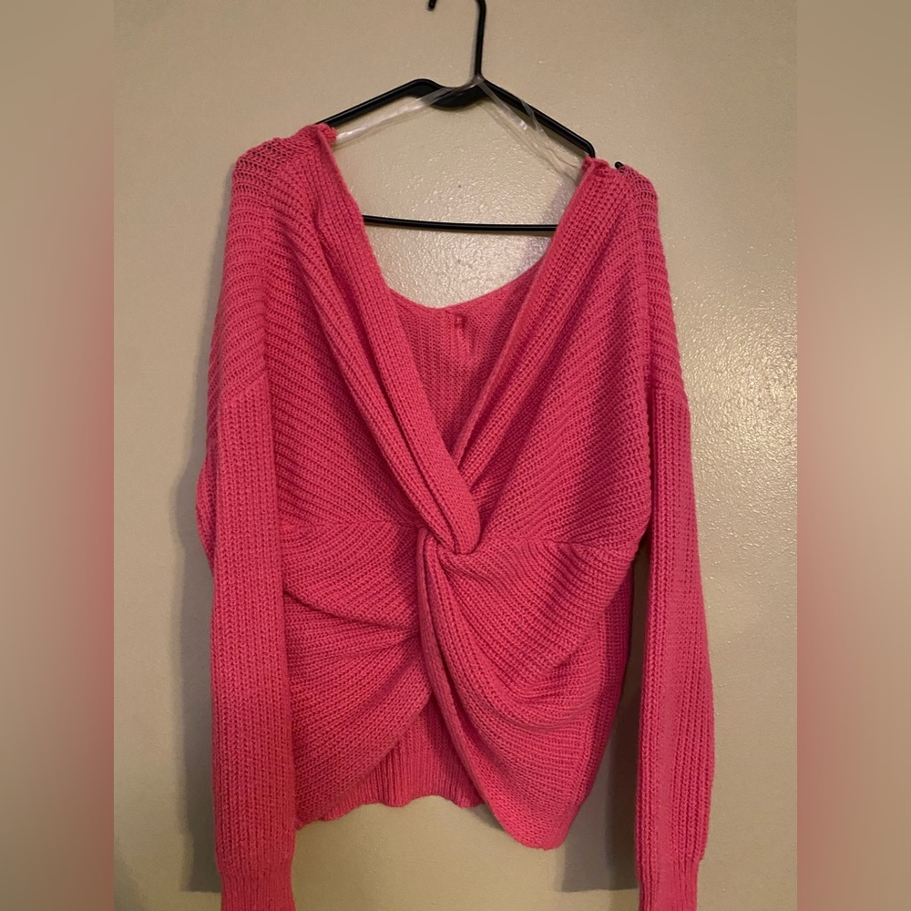 Pink knot back sweater